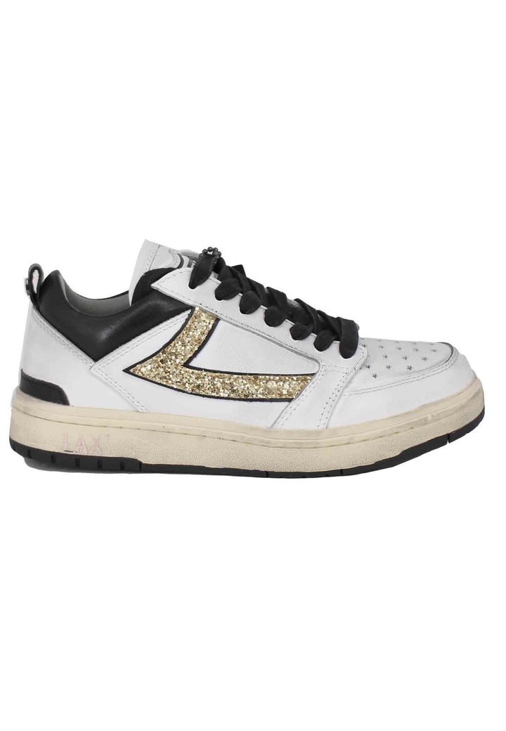 Spatarella Sneakers donna Starlight glitter in pelle bianca Online Outlet