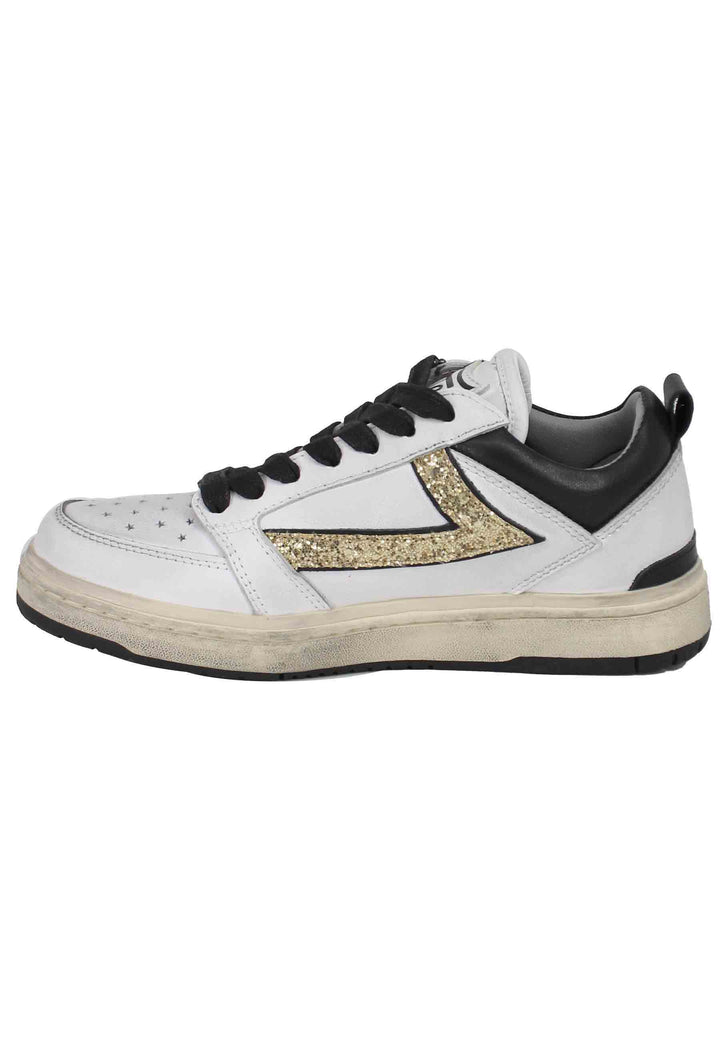 Spatarella Sneakers donna Starlight glitter in pelle bianca Online Outlet