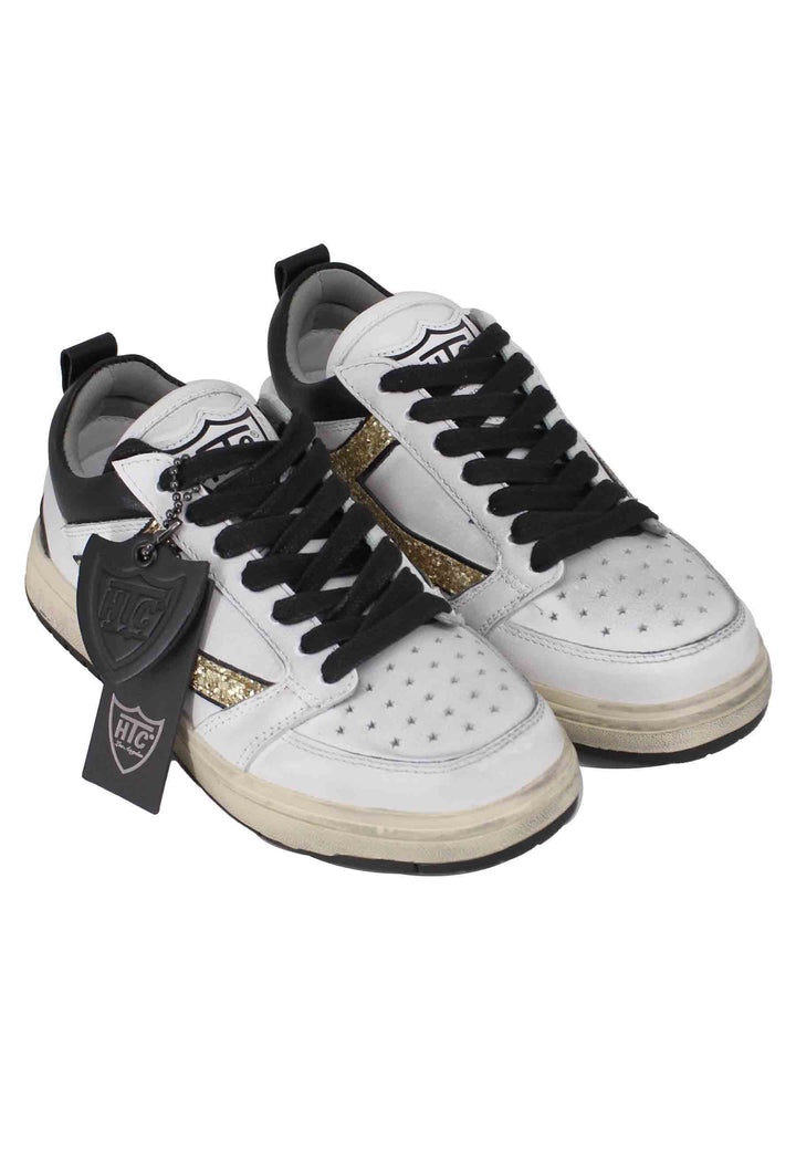 Spatarella Sneakers donna Starlight glitter in pelle bianca Online Outlet