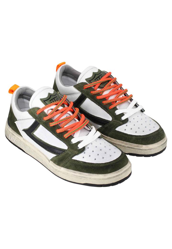 Spatarella Sneakers uomo Starlight Classic in pelle bianca con riporti in pelle verde Lightning offer