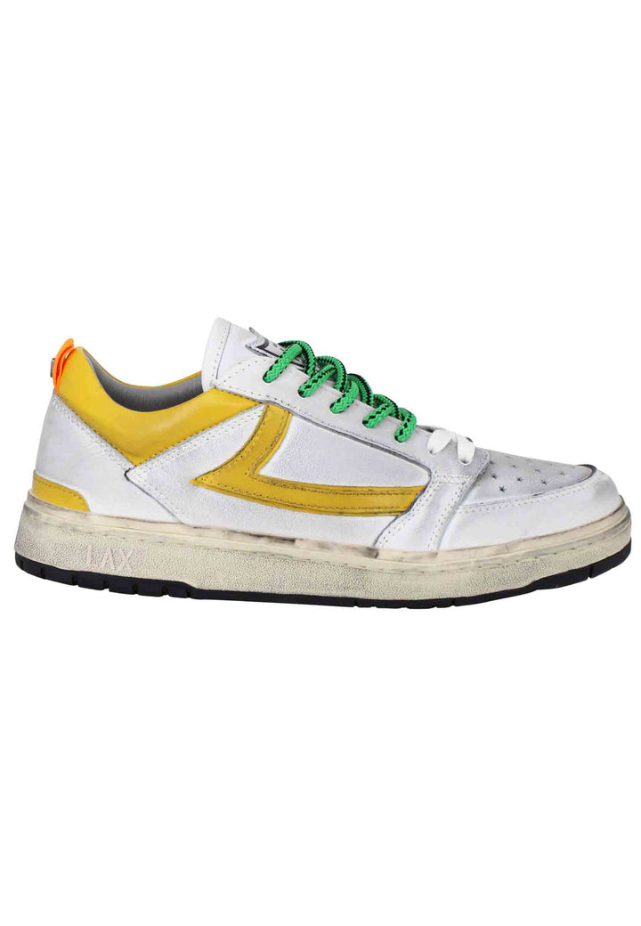 Spatarella Sneakers uomo Starlight Vintage in pelle bianca con riporti in pelle giallo Comprane uno, ottenene uno gratis