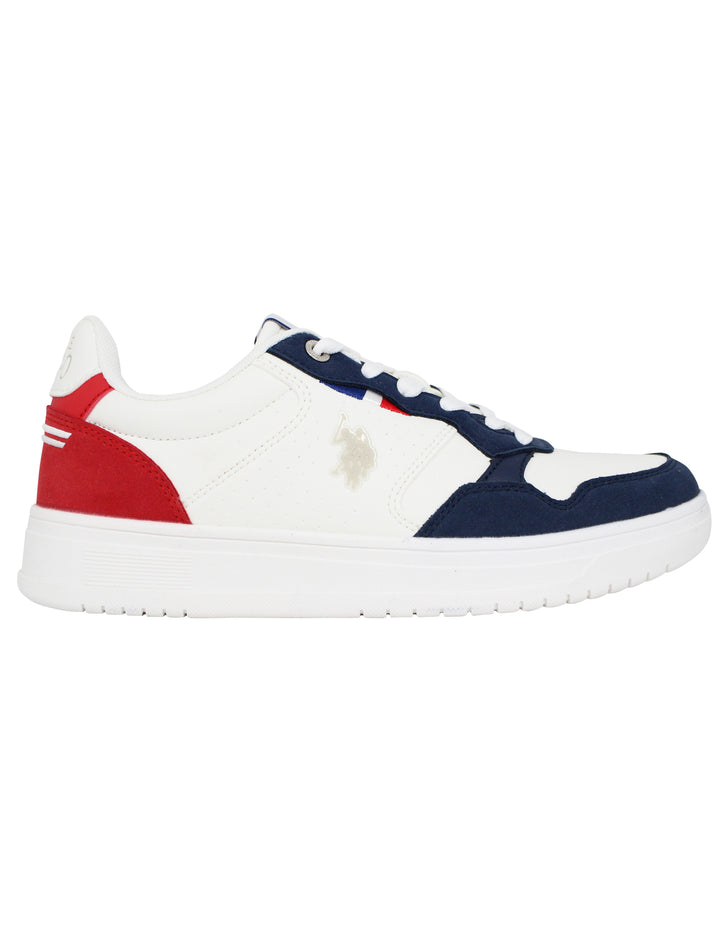 Spatarella Sneakers uomo in eco pelle vintage bianco e blu Offerte giornaliere