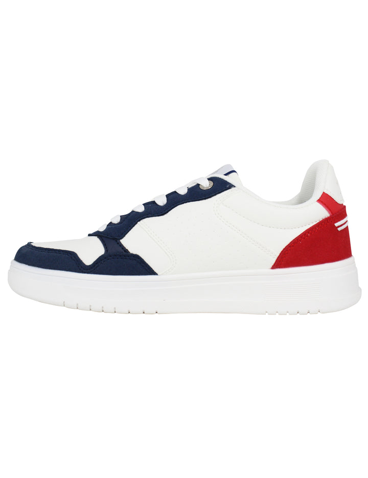 Spatarella Sneakers uomo in eco pelle vintage bianco e blu Offerte giornaliere