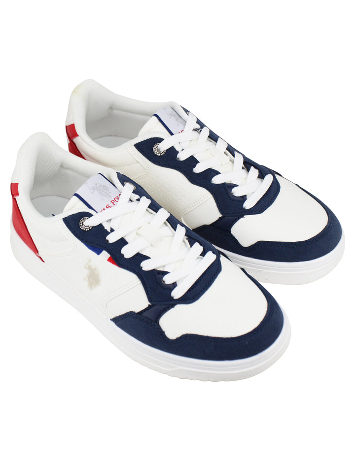 Spatarella Sneakers uomo in eco pelle vintage bianco e blu Offerte giornaliere