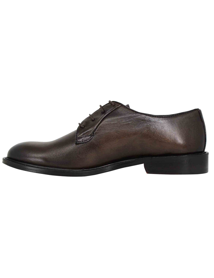 Spatarella Stringate uomo in pelle marrone con suola in cuoio cucita Ritorno libero