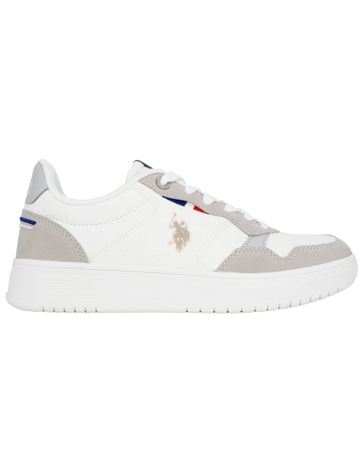 Spatarella Sneakers uomo in eco pelle vintage bianco e beige Ultimi tre giorni