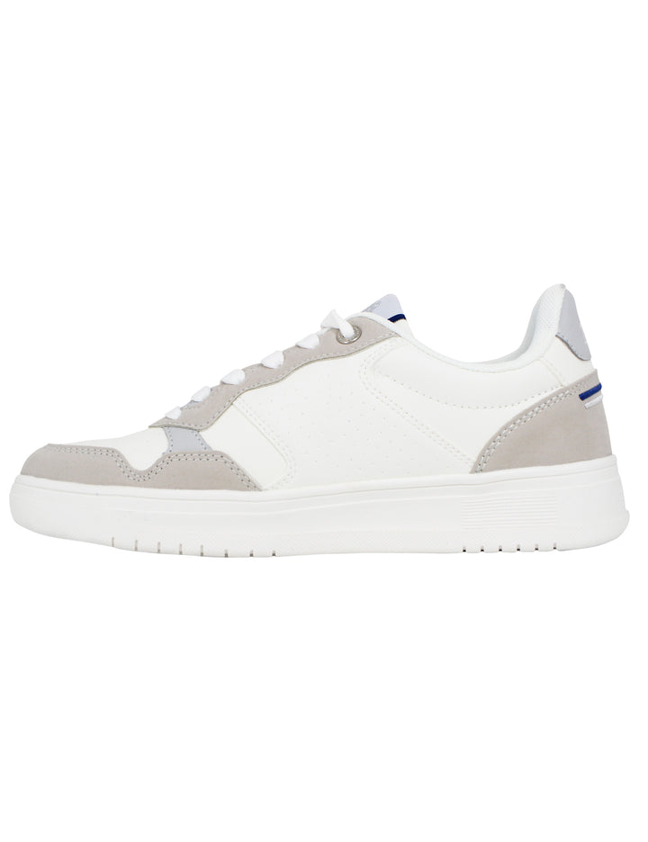 Spatarella Sneakers uomo in eco pelle vintage bianco e beige Ultimi tre giorni