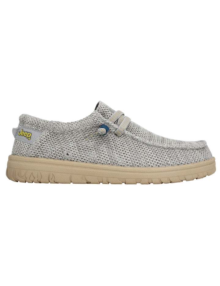 Spatarella Stringate uomo Samoa Wallabee Knit in tessuto grigio Ultimi due giorni