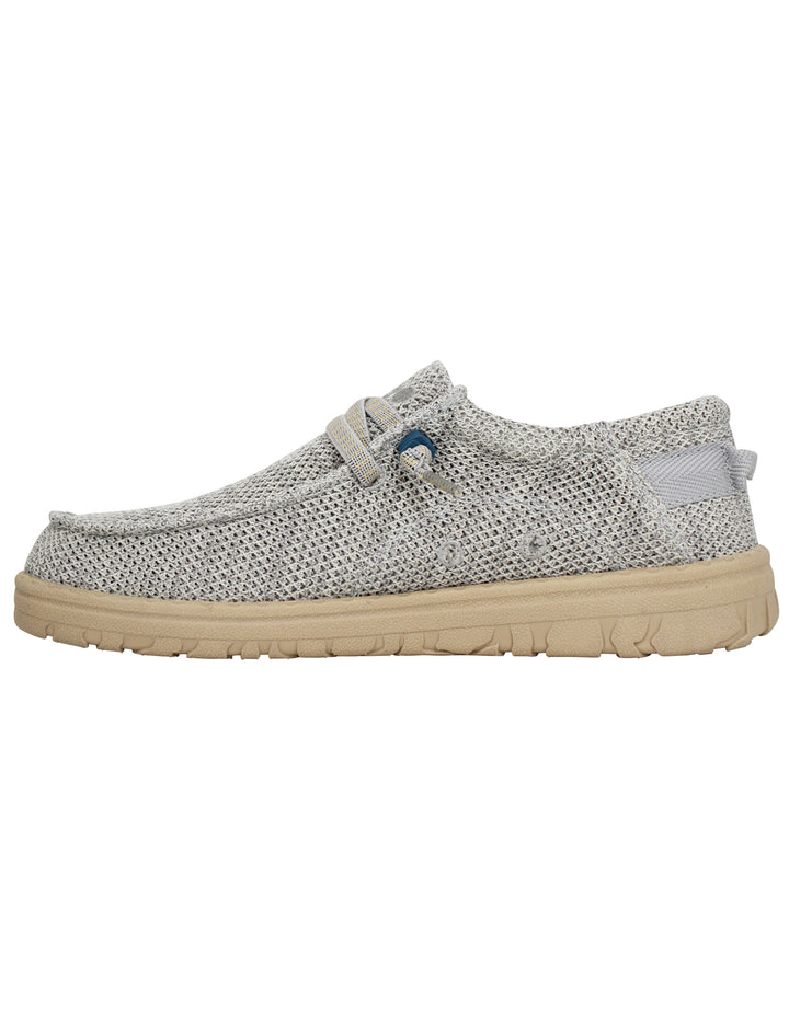 Spatarella Stringate uomo Samoa Wallabee Knit in tessuto grigio Ultimi due giorni
