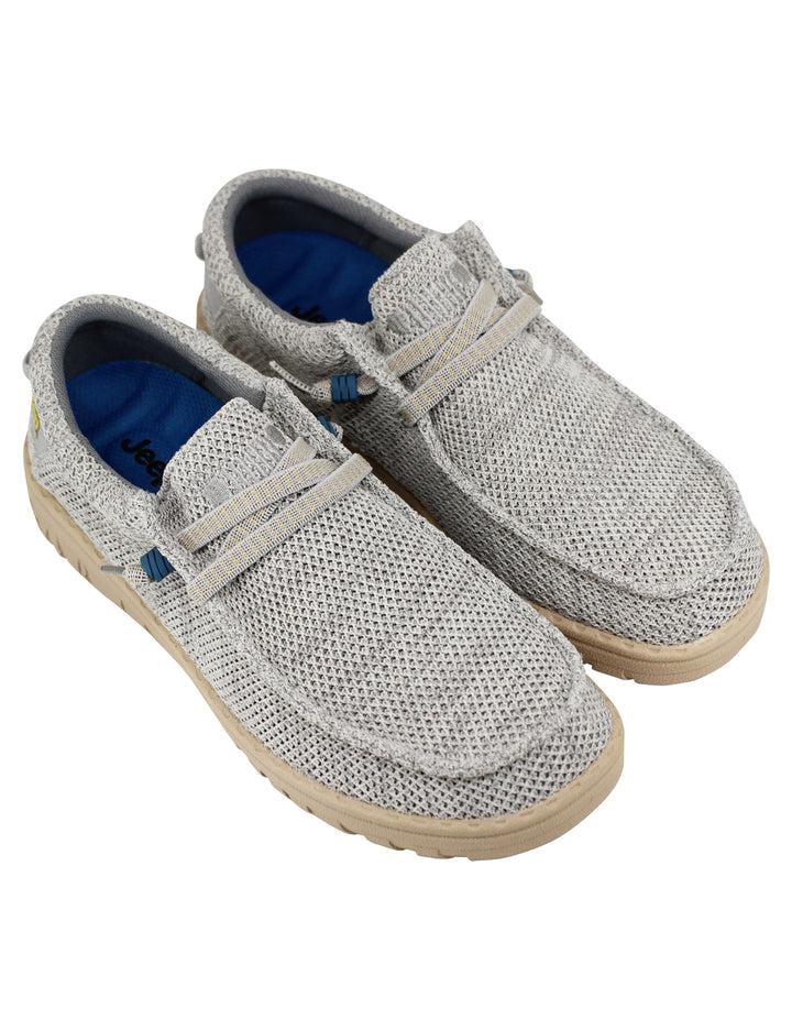 Spatarella Stringate uomo Samoa Wallabee Knit in tessuto grigio Ultimi due giorni