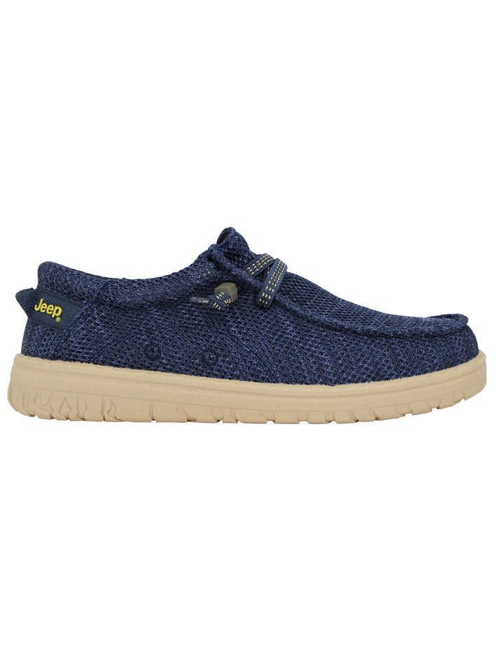 Spatarella Stringate uomo Samoa Wallabee Knit in tessuto blu Ultimo giorno