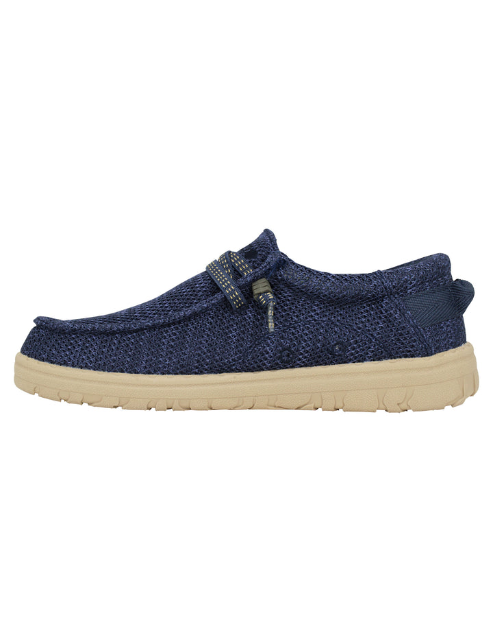 Spatarella Stringate uomo Samoa Wallabee Knit in tessuto blu Ultimo giorno