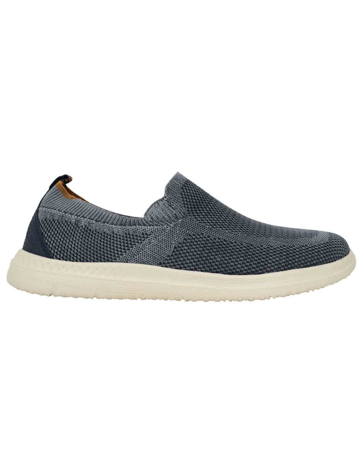 Spatarella Mocassini uomo Karoo slip on in tessuto blu con suola in gomma Promozione temporanea