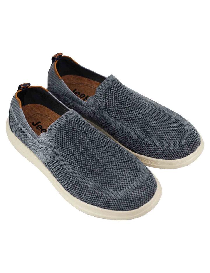 Spatarella Mocassini uomo Karoo slip on in tessuto blu con suola in gomma Promozione temporanea