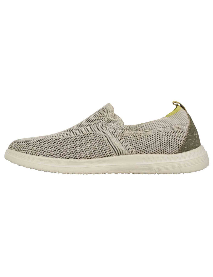 Spatarella Mocassini uomo Karoo slip on in tessuto verde con suola in gomma Fino al 50% di sconto