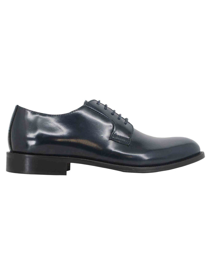 Spatarella Stringate uomo in pelle blu con suola in cuoio Discount Store per i nuovi prodotti
