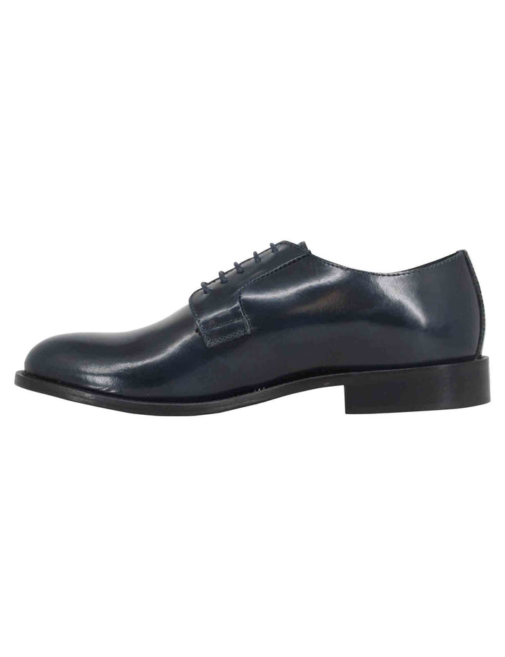 Spatarella Stringate uomo in pelle blu con suola in cuoio Discount Store per i nuovi prodotti