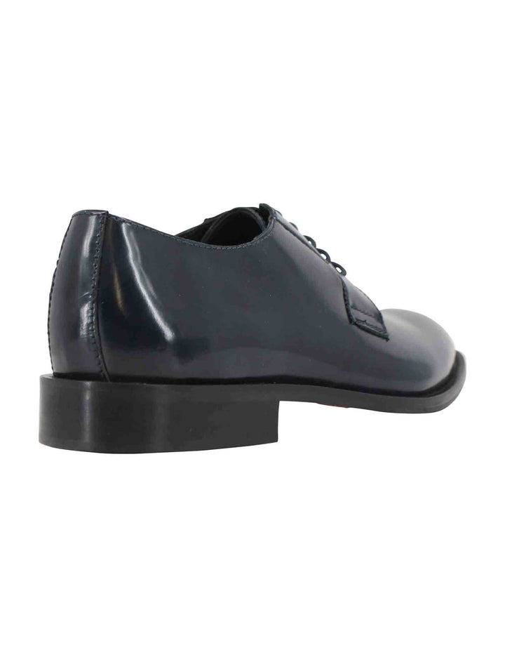 Spatarella Stringate uomo in pelle blu con suola in cuoio Discount Store per i nuovi prodotti