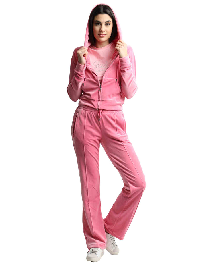 Spatarella Felpe donna Madison in tessuto rosa con cappuccio e zip Solo un giorno rimasto