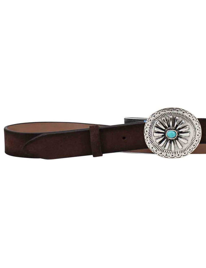 Spatarella Cinture donna in pelle testa di moro con fibbione argento e turchese Vendita