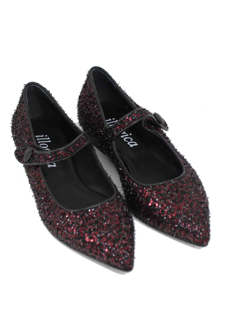 Spatarella Ballerine donna in tessuto glitter rosso Acquista Ora