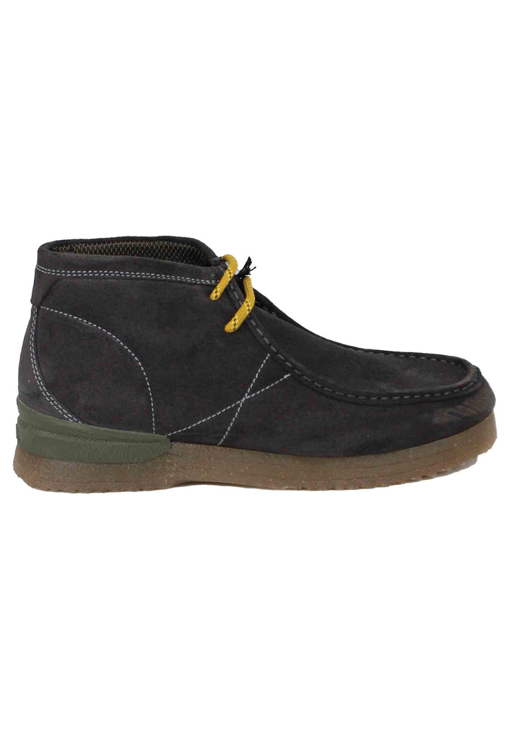 Spatarella Stivaletti polacchine uomo in camoscio grigio con suola in para Bantam Offerta