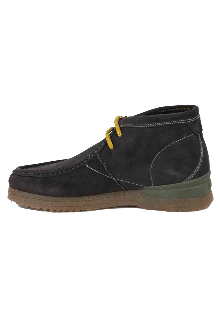Spatarella Stivaletti polacchine uomo in camoscio grigio con suola in para Bantam Offerta
