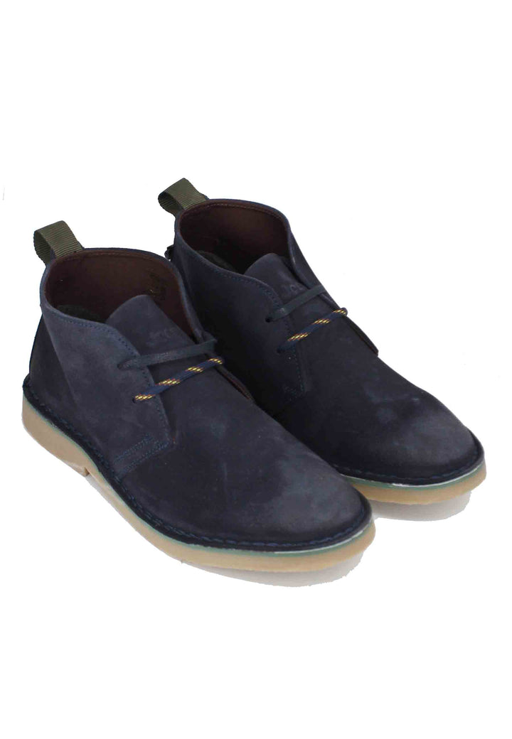 Spatarella Stivaletti polacchine uomo Overland in camoscio blu con suola in para Economico
