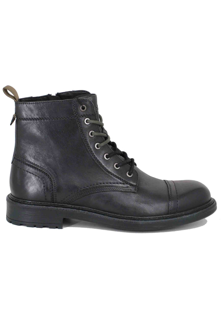 Spatarella Stivaletti uomo stringati in pelle nera Maywood Offerte