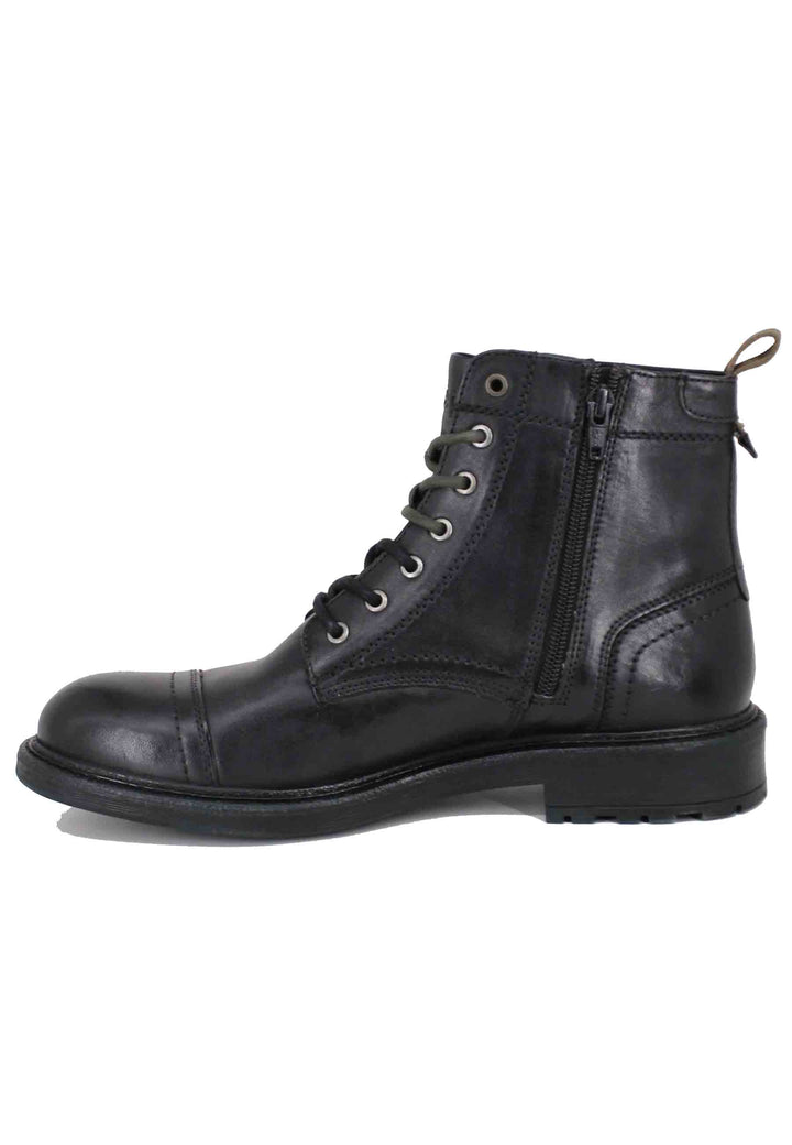 Spatarella Stivaletti uomo stringati in pelle nera Maywood Offerte