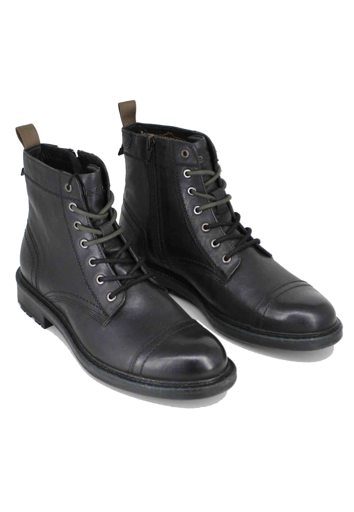 Spatarella Stivaletti uomo stringati in pelle nera Maywood Offerte