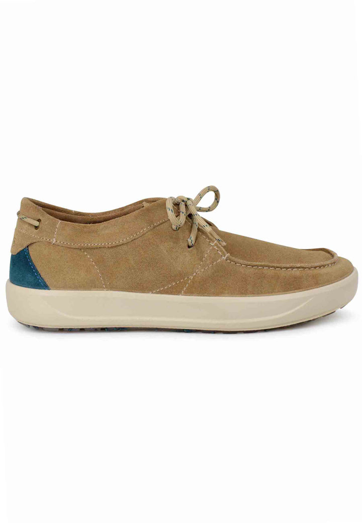 Spatarella Stringate uomo Bob Cat in camoscio beige con suola in gomma Hotsell
