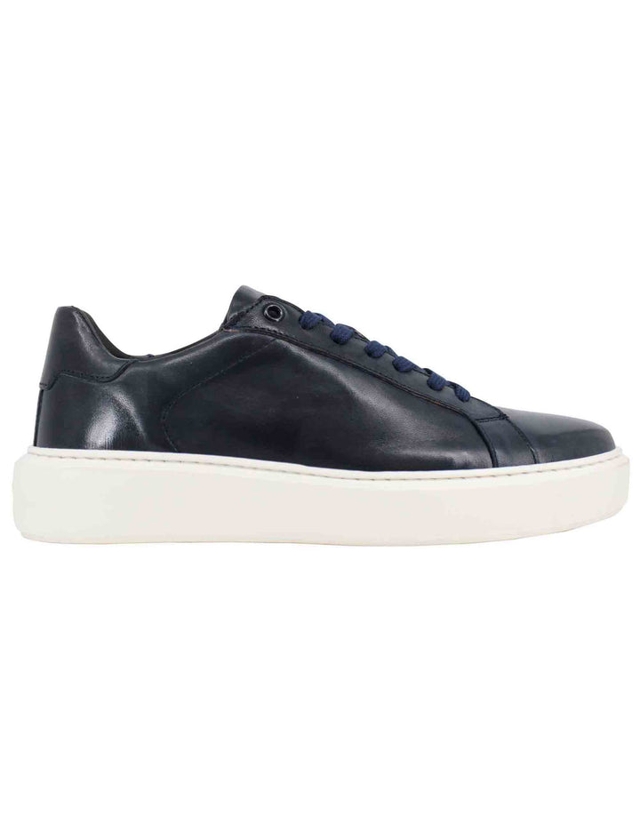 Spatarella Sneakers uomo in pelle blu con suola alta ulta light Grande vendita