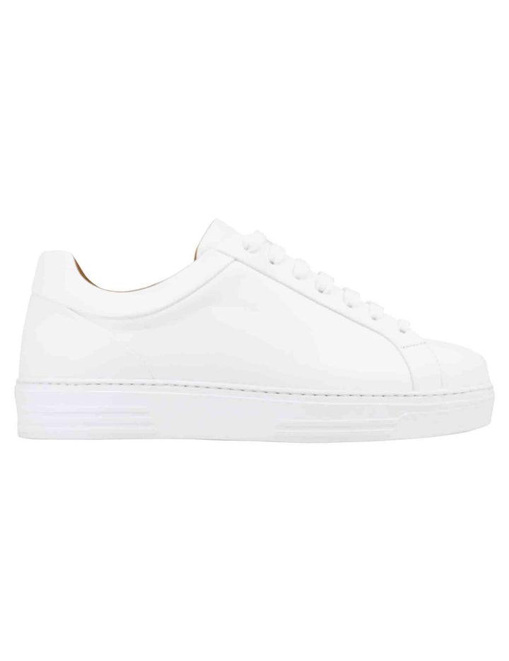 Spatarella Sneakers uomo in pelle bianca con suola alta in gomma extra light Fornitura limitata