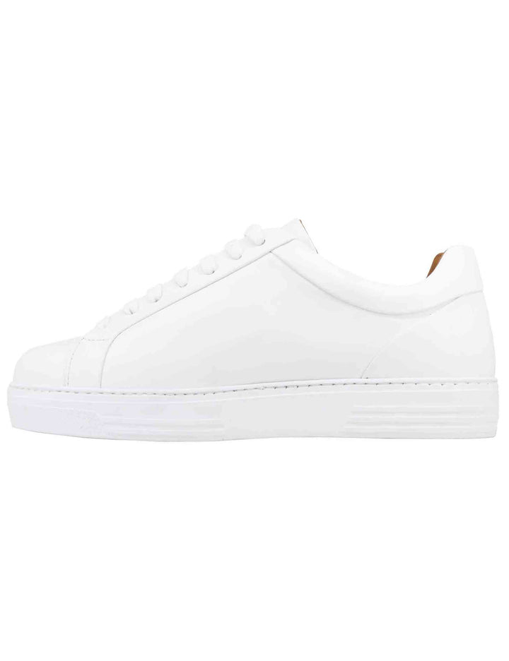 Spatarella Sneakers uomo in pelle bianca con suola alta in gomma extra light Fornitura limitata