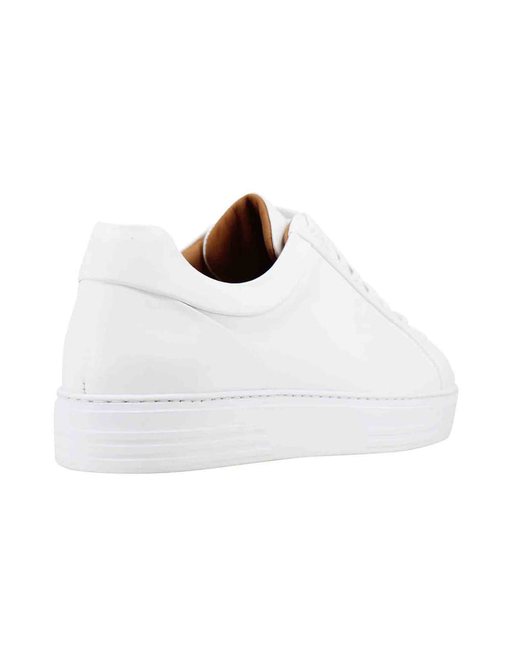 Spatarella Sneakers uomo in pelle bianca con suola alta in gomma extra light Fornitura limitata