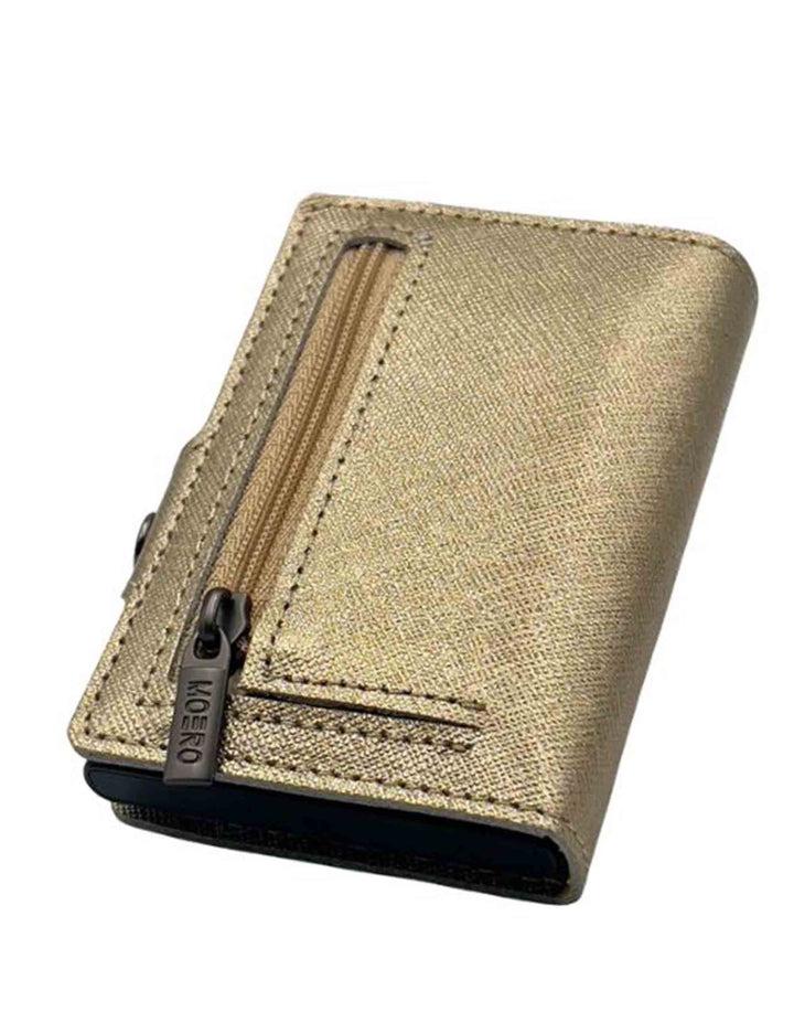 Spatarella Portatessere in pelle saffiano oro antigraffio con portamonete Vendite stagionali