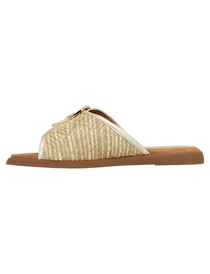 Spatarella Sandali donna in tessuto oro Offerta natalizia
