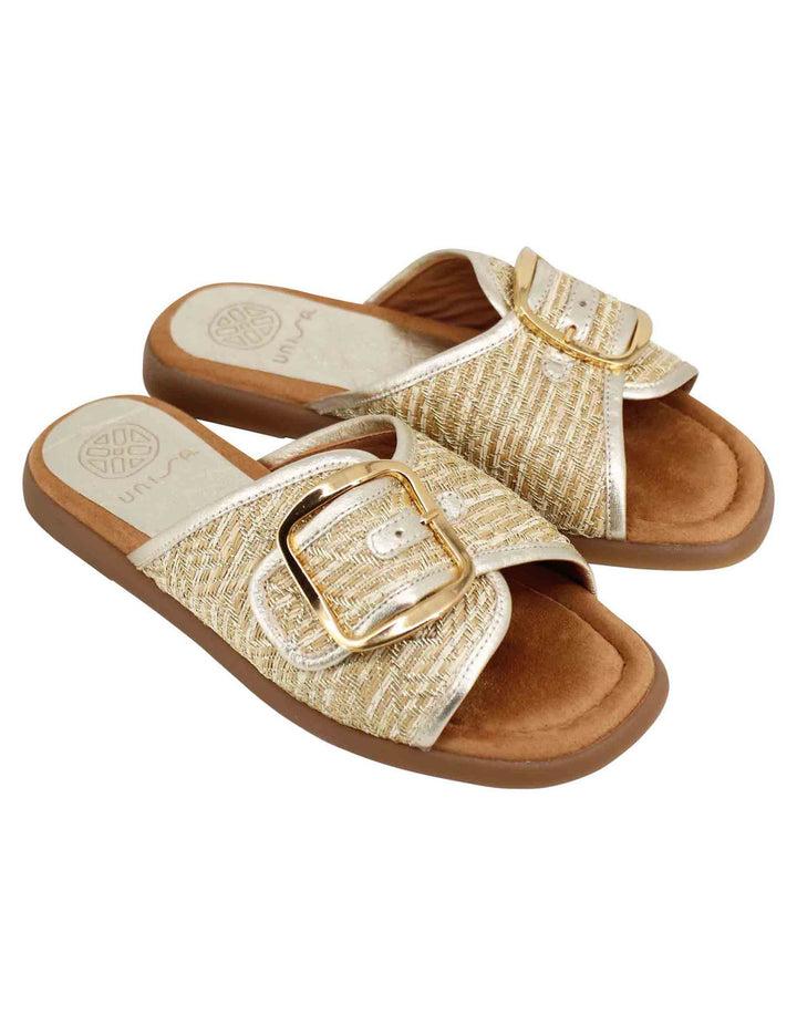 Spatarella Sandali donna in tessuto oro Offerta natalizia