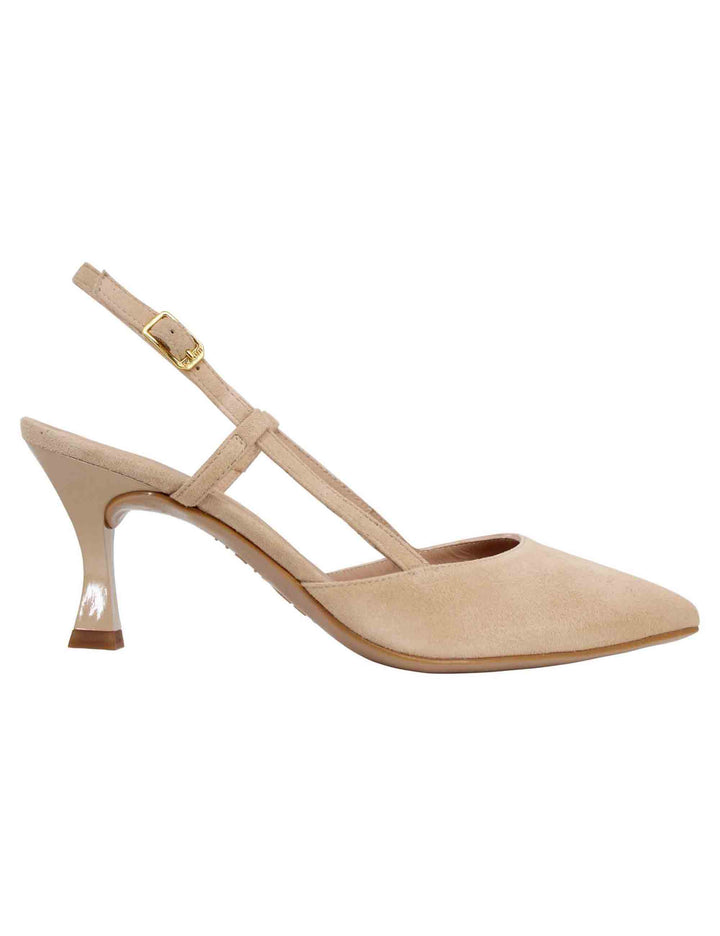 Spatarella Decollete slingback donna in camoscio nude tacco alto Offerte esclusive