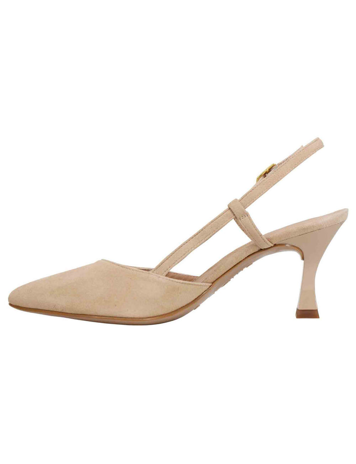 Spatarella Decollete slingback donna in camoscio nude tacco alto Offerte esclusive