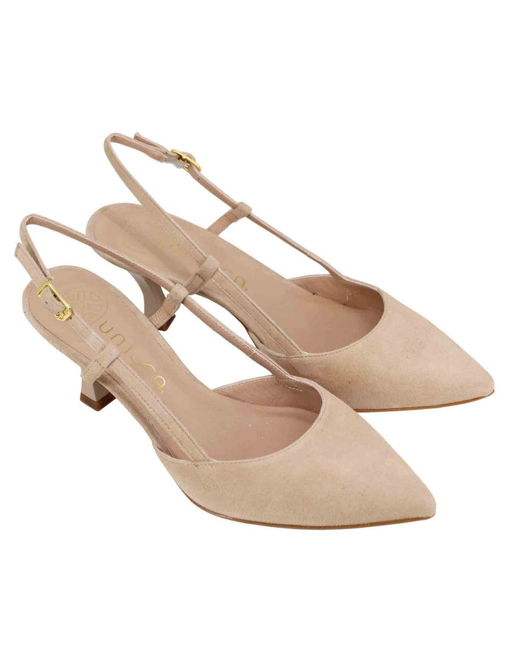 Spatarella Decollete slingback donna in camoscio nude tacco alto Offerte esclusive