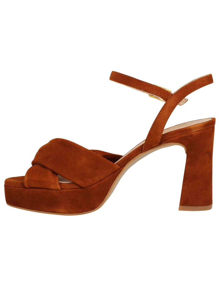 Spatarella Sandali donna in camoscio cuoio con tacco alto e plateau Lightning offer