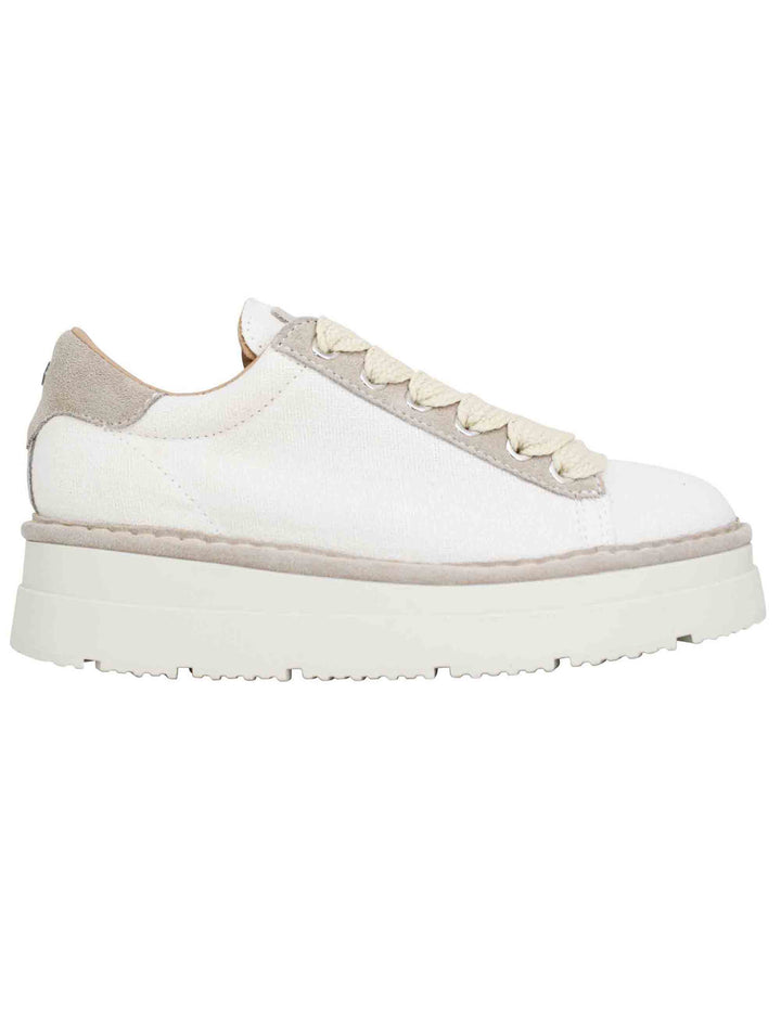 Spatarella Sneakers donna in tessuto bianco con fondo alto Offerte giornaliere