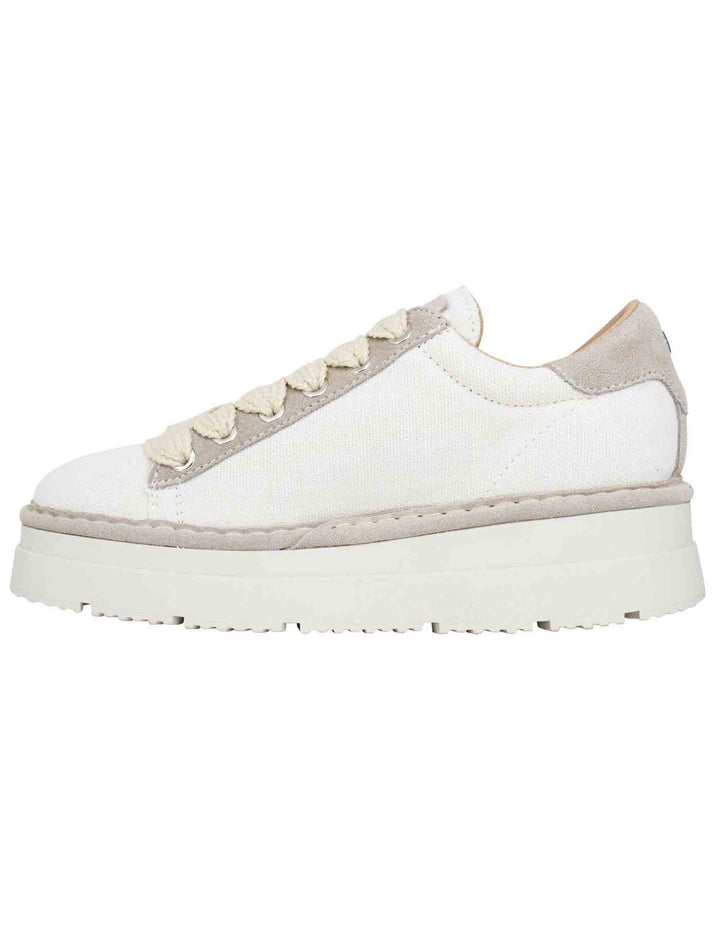 Spatarella Sneakers donna in tessuto bianco con fondo alto Offerte giornaliere
