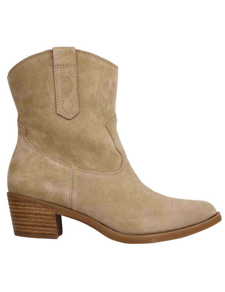 Spatarella Stivaletti texani donna in camoscio beige Offerte speciali