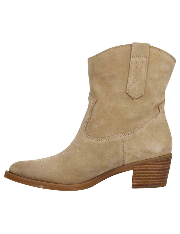 Spatarella Stivaletti texani donna in camoscio beige Offerte speciali
