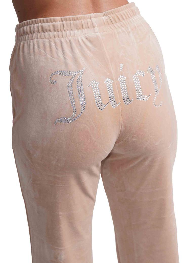 Spatarella Pantaloni donna Diamond in velluto beige con strass Ultimi tre giorni