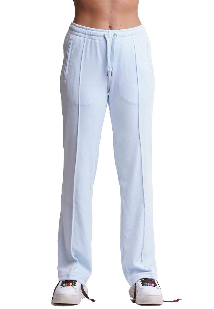 Spatarella Pantaloni donna Diamond in velluto celeste con strass ACQUISTA ORA