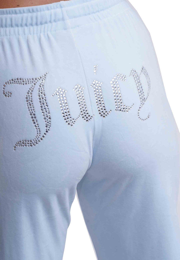 Spatarella Pantaloni donna Diamond in velluto celeste con strass ACQUISTA ORA